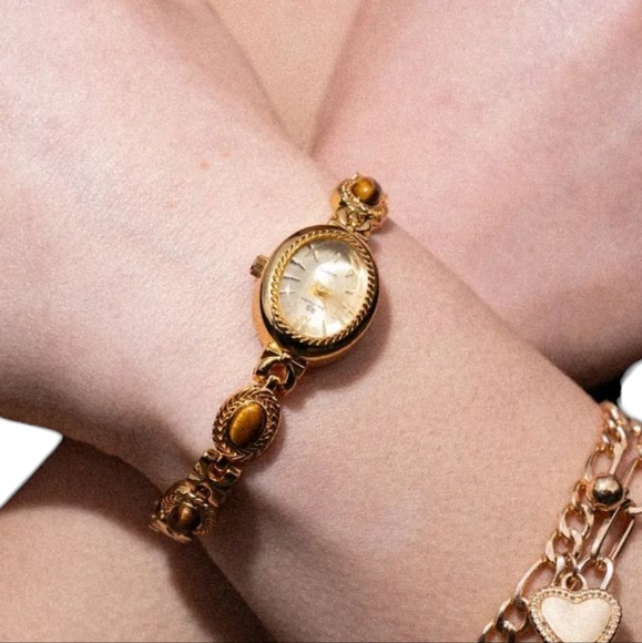 NWT - 18k Gold Women\'s Watch with Tigers Eye Accents main image 13